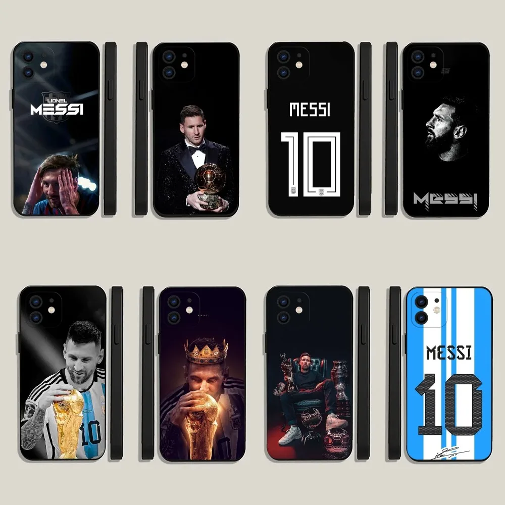 

L-Lionel M-Messi Phone Case For iPhone 15,14,13,12,11,Plus,Pro Max,XS,X,XR,SE,Mini,8,7 Soft Silicone Black Cover