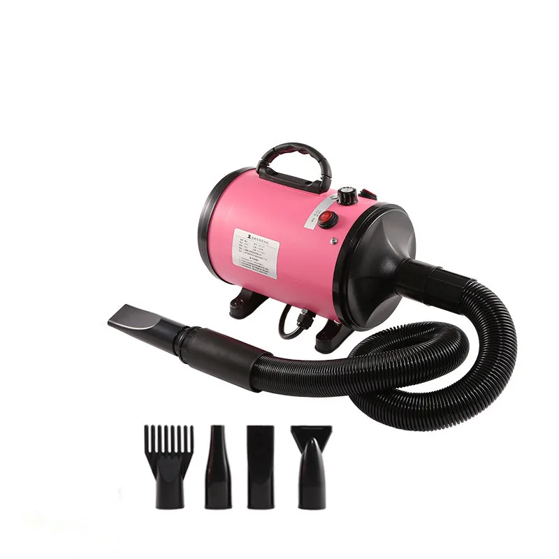 Adjustable Speed Pet Hair Dryer with 4 Nozzles Dog Cat Grooming Blower Warm Wind Heater 220V Animals Quick-Drying Machine