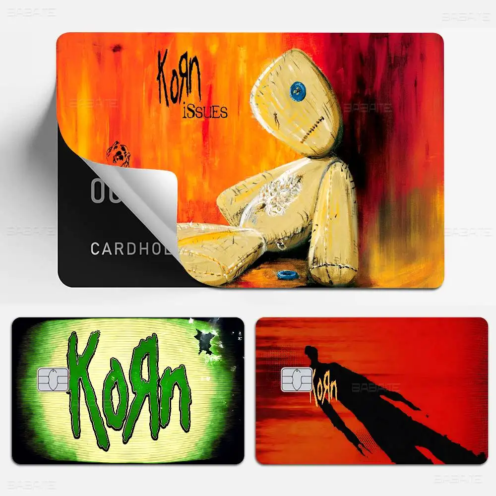 Korn band Game Anime Sticker Film Skin Cover Case for Small Large No Chip Debit Credit Card Front Side