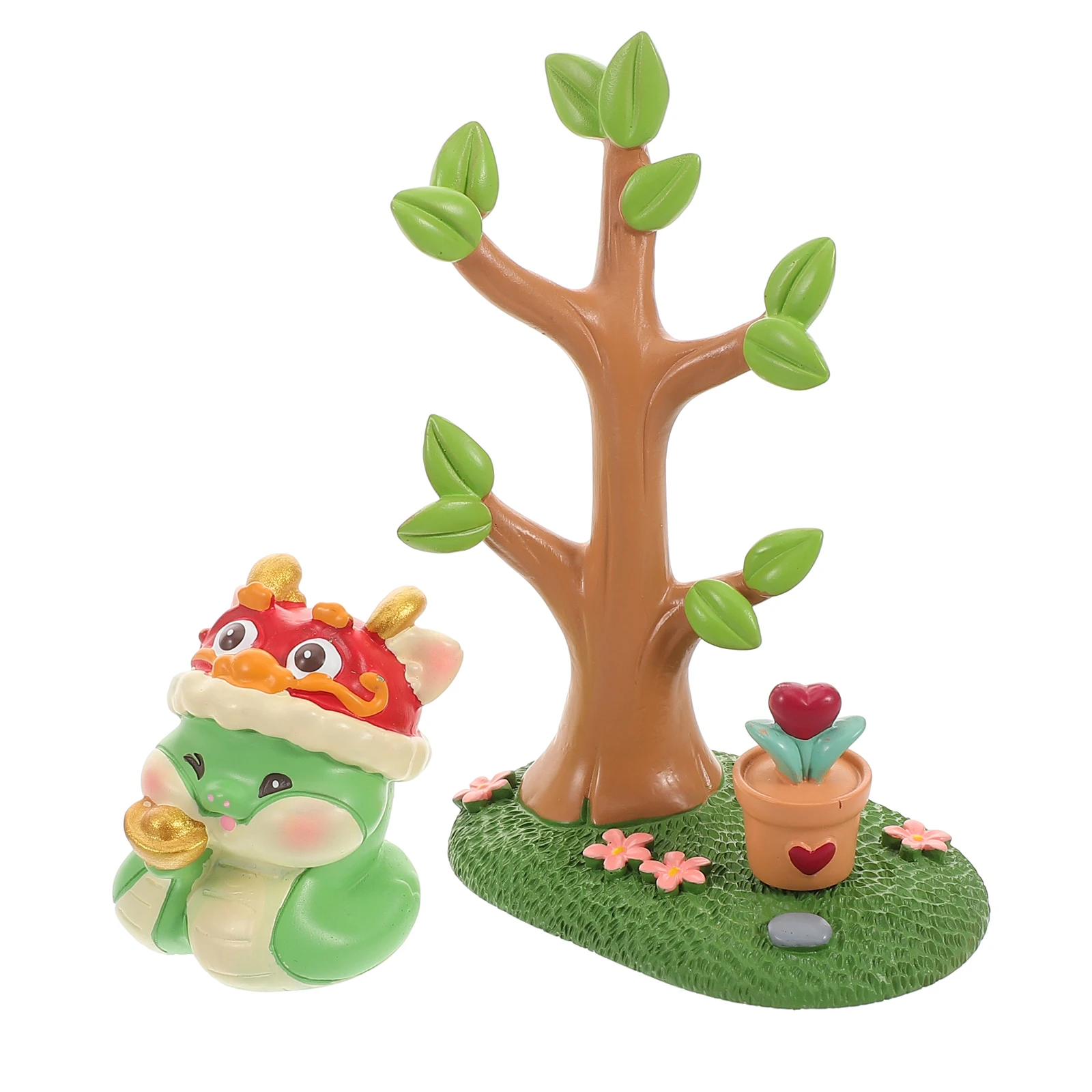 

1 set Car Ornaments Dashboard Snake Decor Cartoon Home Miniature Lucky Resin Sculpture Cute Creative Practical Longlasting