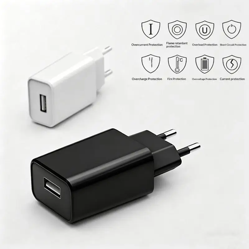 Portable Travel USB Wall Charger EU US Plug 5V 1A 2A Universal AC Power Adapter for Phone Camera Outdoor Home Use