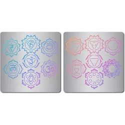 2 Styles Stainless Steel Chakra Yoga Om Stencils for Painting Wood Burning Scrapbooking Canvas Furniture Pyrography Engraving