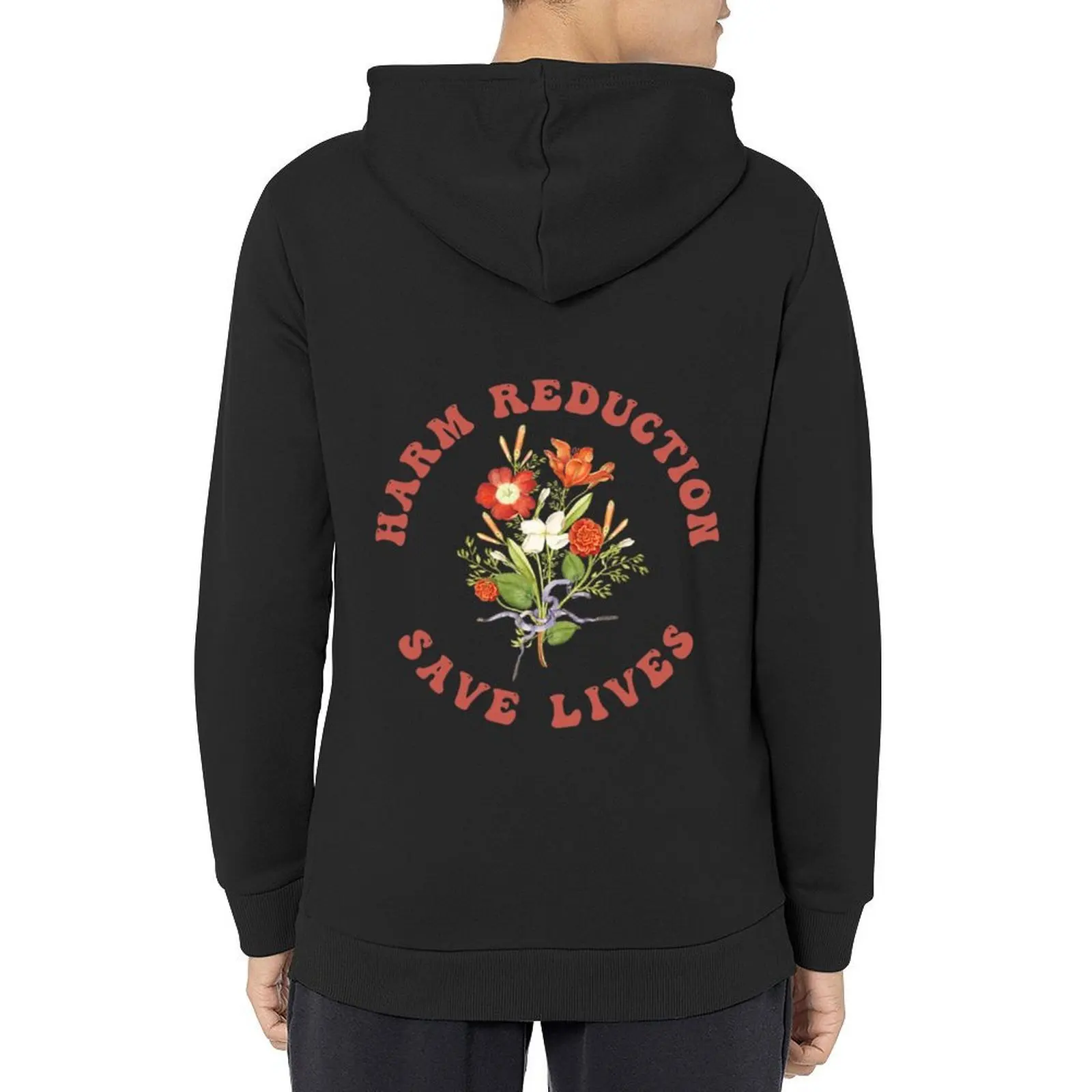 

Floral Vibe - Harm Reduction Hoodie aesthetic clothing male clothes winter clothes hooded shirt men's oversize hoodie