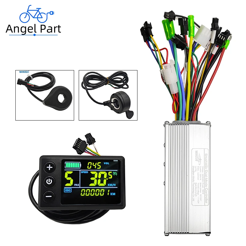 24V 36V 48V 500W 22A E-bike Brushless Motor Controller with S866 LCD Speed Display for Electric Mountain Bike Scooter