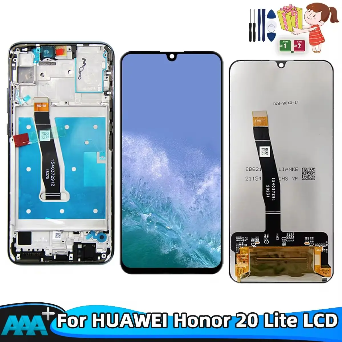 6.21\'\'LCD For Huawei Honor 20 lite Global Version LCD Display Touch Screen Digitizer Assembly For honor 20 Lite LCD With Frame