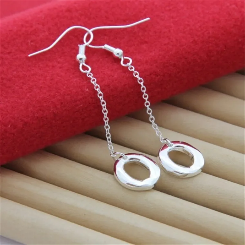 2024 Hot Sale 925 Sterling Silver Exquisite O Shaped Pendant Earrings For WomenChristmas Valentine Fashion Jewelry Party Gifts image 3