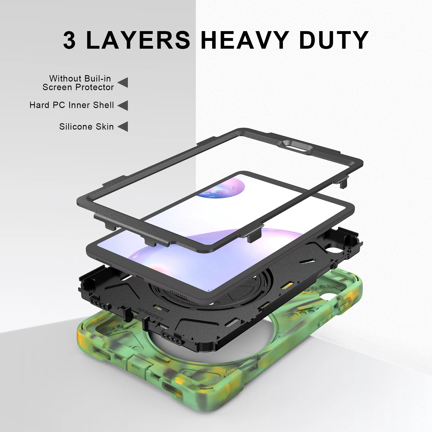 Rugged Case For Samsung Galaxy Tab A 8.4 2020 SM-T307 8.0 2019 S Pen SM-P200 P205 Hybrid Rotating Cover Hand & Shoulder Strap