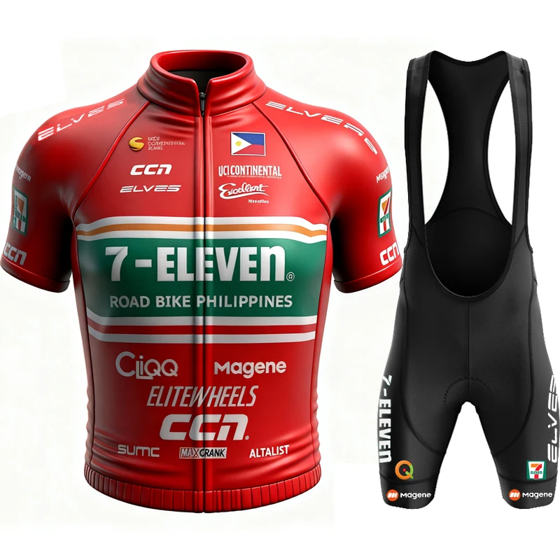 Mtb Clothes Men's Bicycles 7 Eleven Cycling Shorts Clothing Jersey Set Jerseys Blouse Road Bike Uniform Man Sports Jacket Sleeve