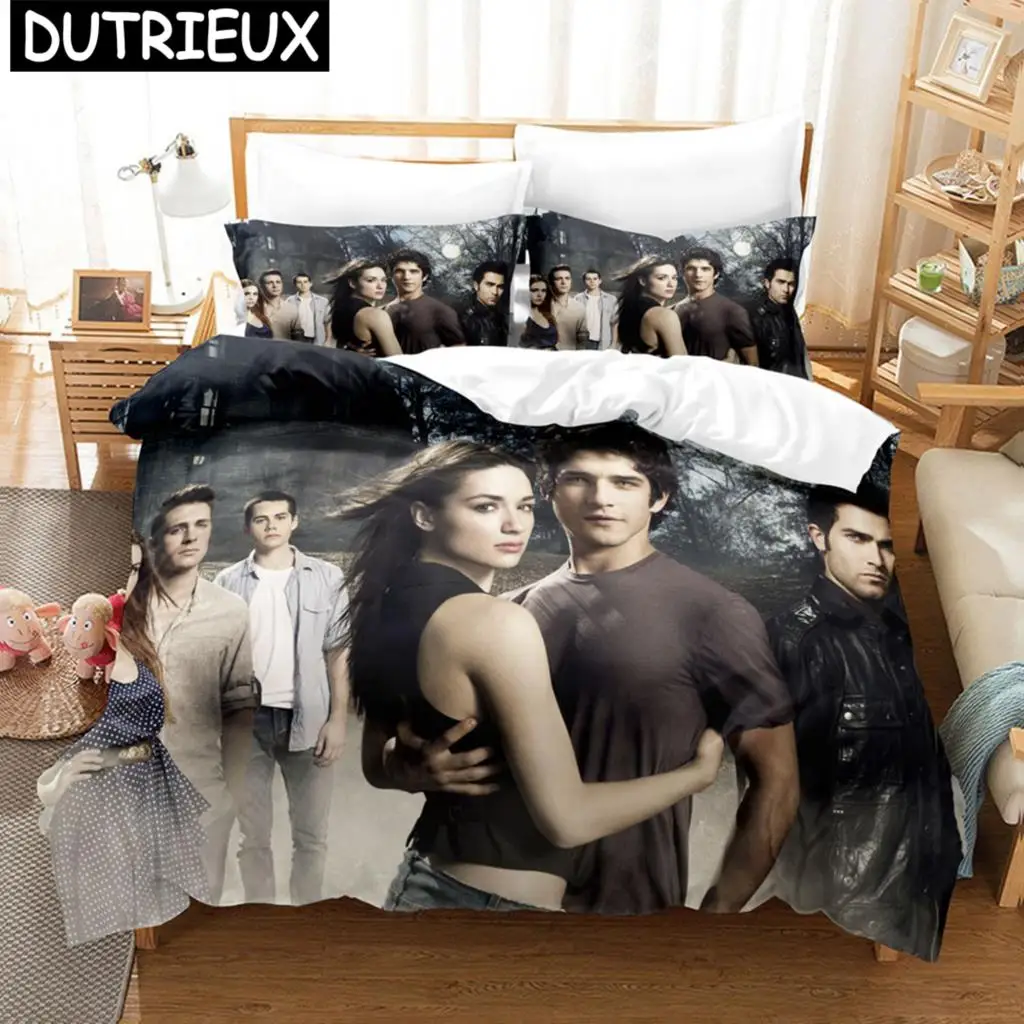 Teen Wolf Bedding Set American TV Series Duvet Cover Fashion Gift For Teens Men 3pcs Twin Single Queen King Size Duvet Cover Set