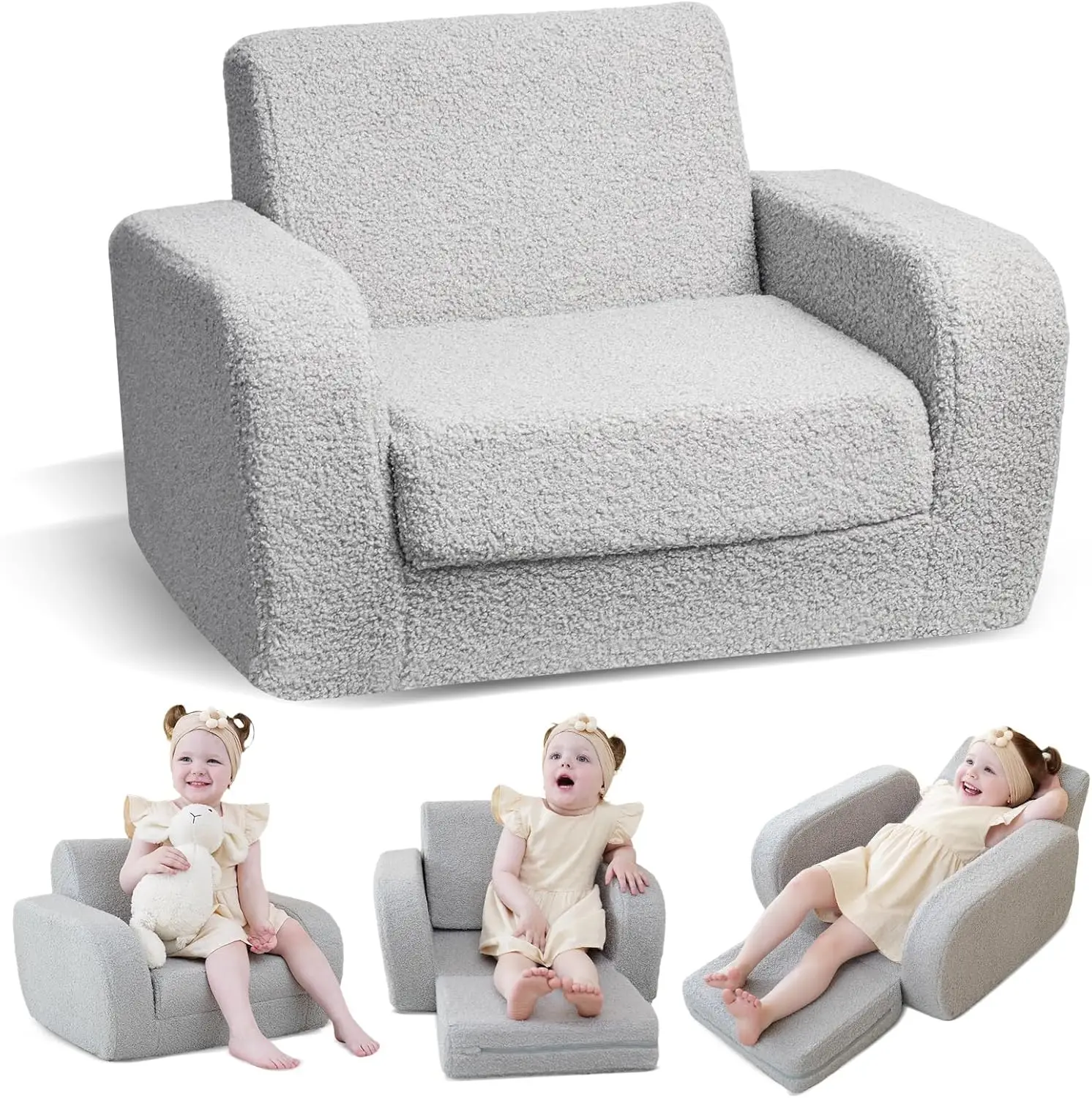 

Диван-кровать 3-в-1, раскладной стул для детей 1-3 лет, мягкий складной подарок для мальчиков и девочек