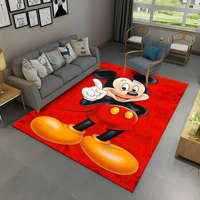 

1PC Disney Mickey-Minnie Mouse Print Area Rug,Carpet for Home Living Room Bedroom Sofa Doormat Kitchen Decor,Non-slip Floor Mat