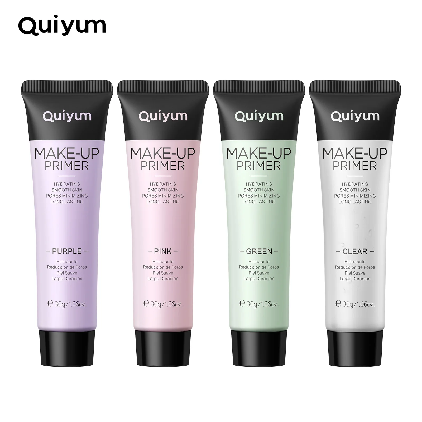 QUIYUM 4-цветная основа под макияж 30г корректирующая цветовую гамму кожи для всех типов увлажняющая легкая в мягкой тубе сужающая поры