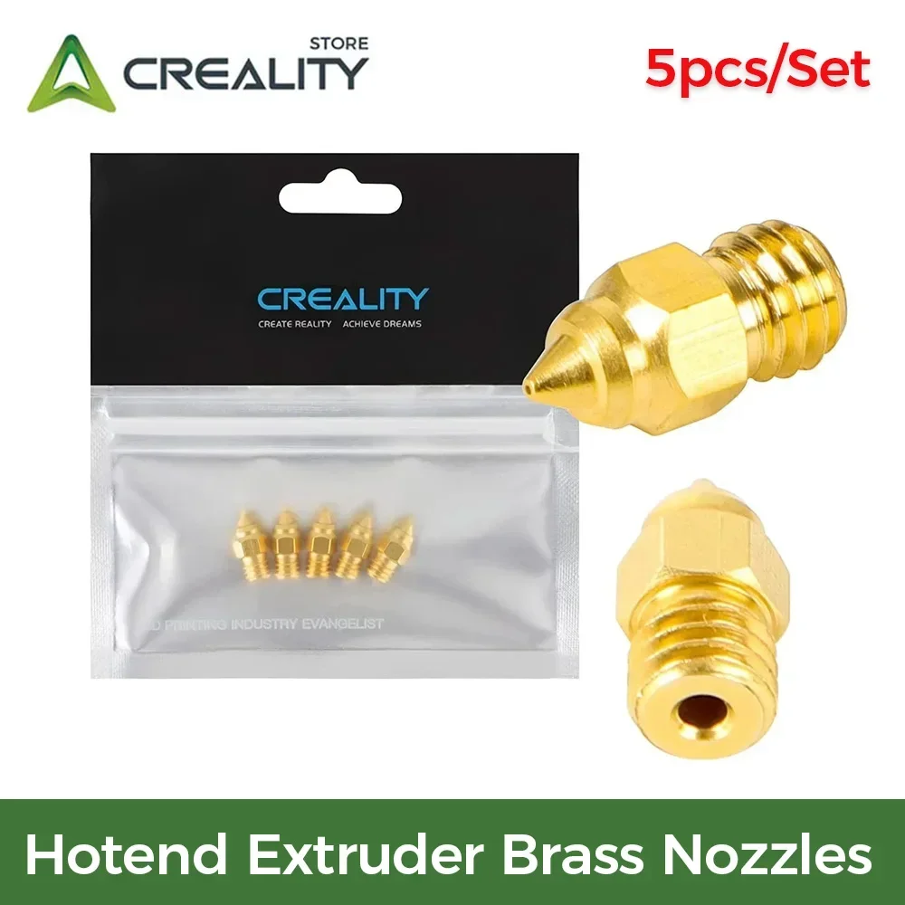 

Creality 5Pcs/Set 0.2/0.4/0.6/0.8/1.0mm Hotend Extruder Brass Nozzles for CR-6 SE/Ender-3 Series/Ender 5 Series 3d Printer Parts