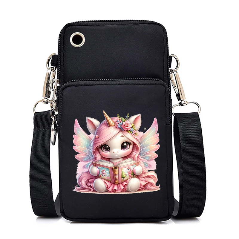 Small Shoulder Bags Cute Mushroom Unicorn Women Mobile Phone Bags Cartoon Anime Messenger Purses Handbags Female CrossBody Bag