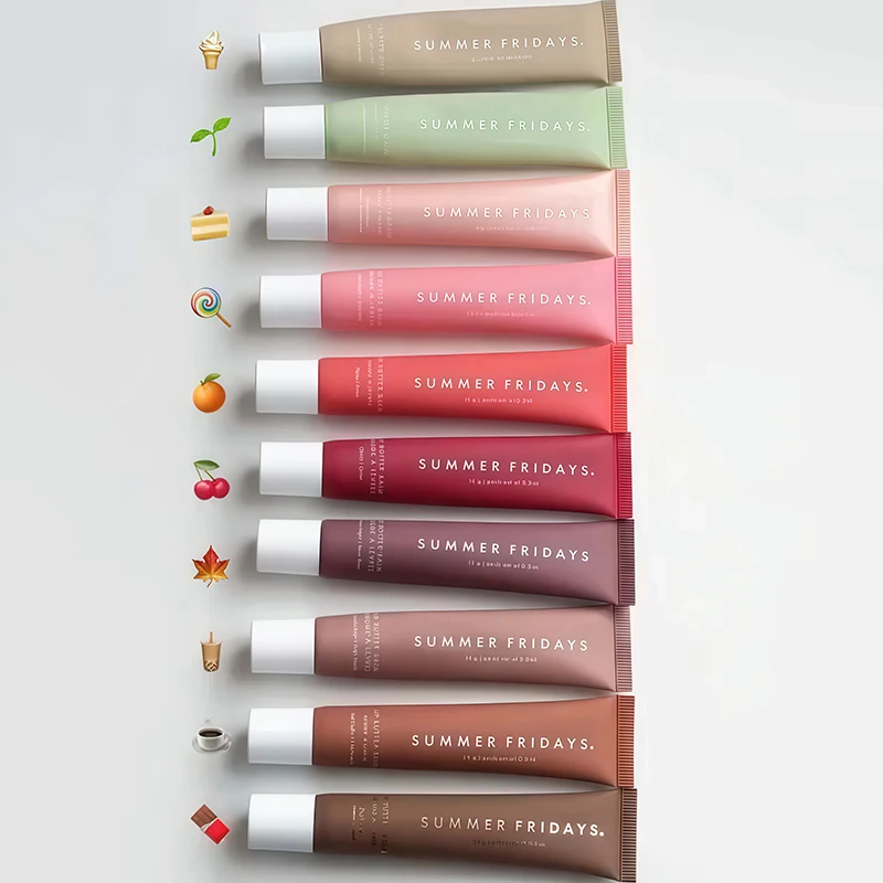 الصيف الجمعة الفانيليا مثلج القهوة بلسم الشفاه ترطيب شفافة أحمر الشفاه مجموعة السلس لينة أنبوب مرآة ملمع الشفاه ماكياج الشفاه #2