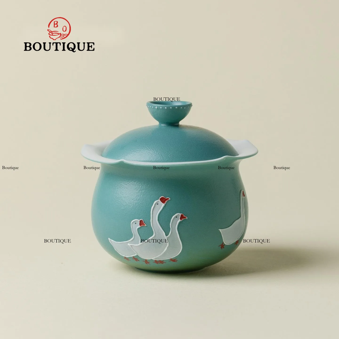 Hand-Painted White Goose Gaiwan Ceramic Tea Bowl Chinese Teacup Creative Gaiwan Porcelain Tool Cup Kung Fu Jingdezhen Ceramics