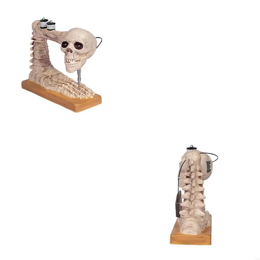 L43A Beautiful Sound Responsive Skull Sewing Machine Sculpture Decoration Gift for Halloween Enthusiasts Halloween Ornaments