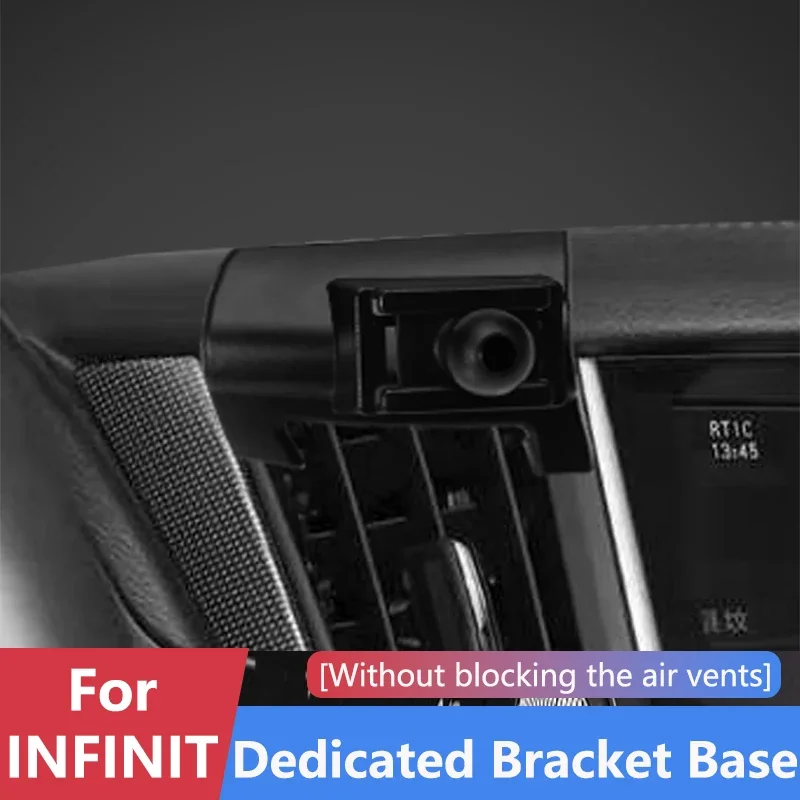 

For Infiniti Q50L 2018 2019 2020 2021, QX60 2022 Car Phone Holder Mount With 17mm Head Ball Dedicated Base Phone Stand Bracket