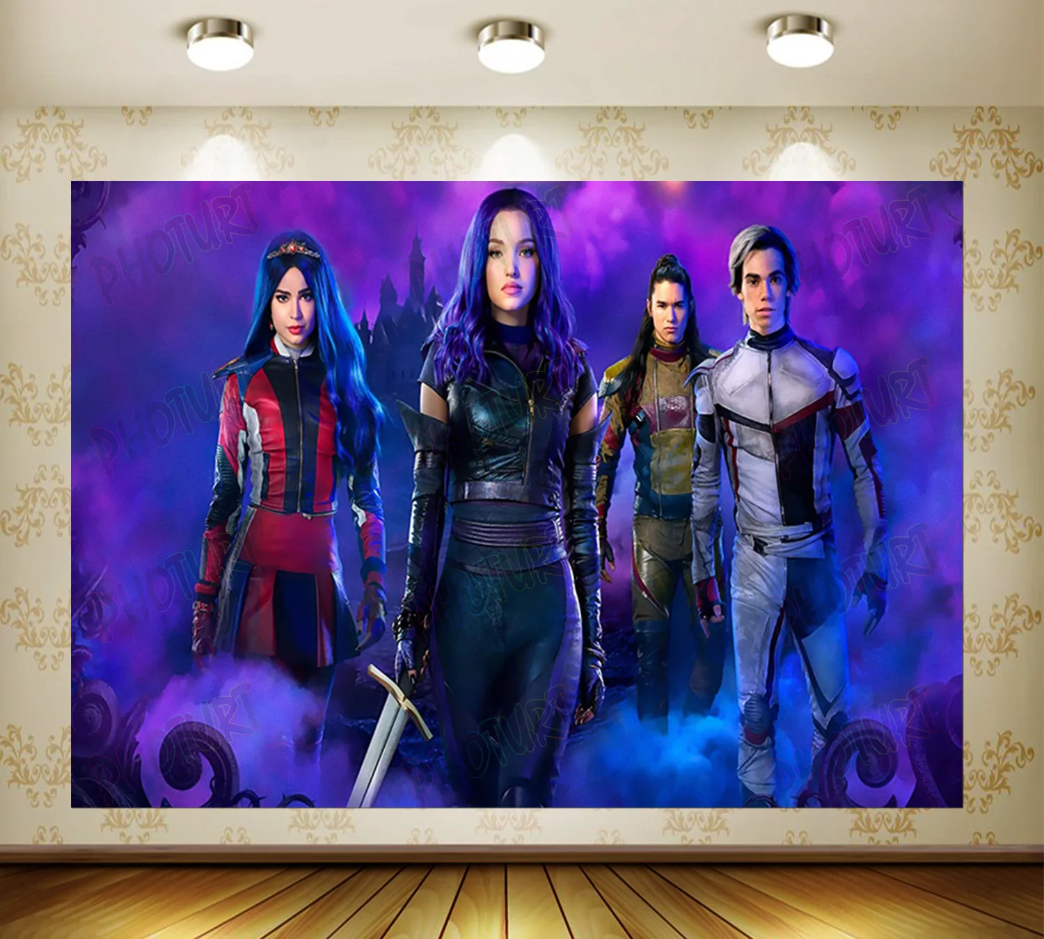 Disney Descendants Backdrop Kids Birthday Party Photo Background Hot Movie High Quality Vinyl Photography Booth Props