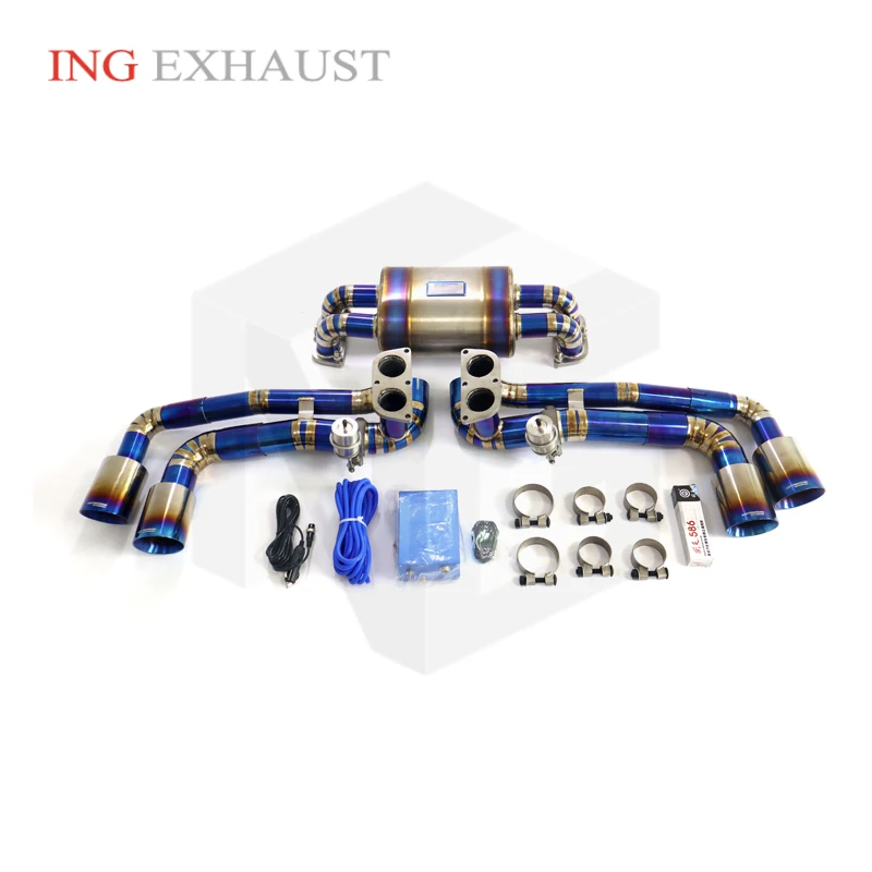 ING Titanium Alloy Vacuum Valve Catback for Ferrari F430 V8 4.3L SC Spider Remote Muffler Performance Prime Color Exhaust System