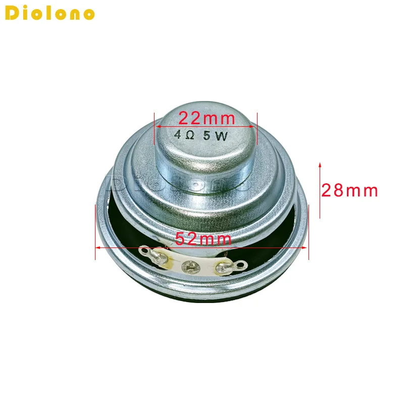 4Ohms 5W 52mm Round 16 Core Dual Neodymium Magnetic Speaker 2inch Yellow Glassfiber Cone Loudspeaker DIY Audio Accessories