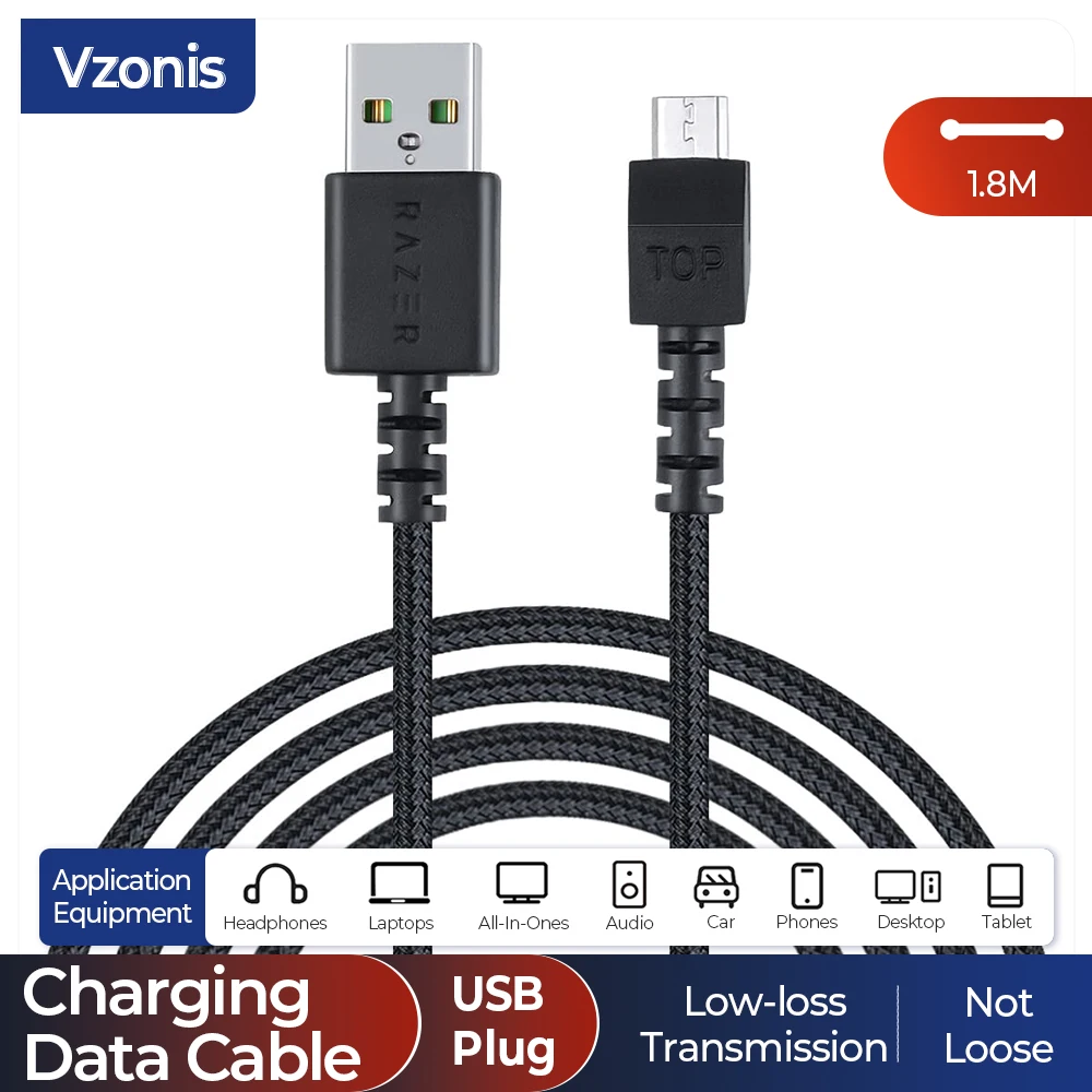 

1.8M Fast Charge USB C to micro usb Cable Nylon Braided Multipurpose Data Cord for Mobile Phones And Intelligent Appliances