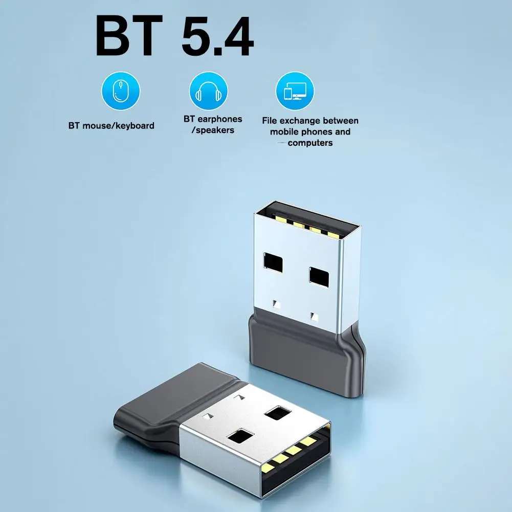 New USB Bluetooth Adapter Bt5.4 Adapter For PC USB Wireless Mouse Keyborad Music Audio Receiver USB Transmitter 1pcs