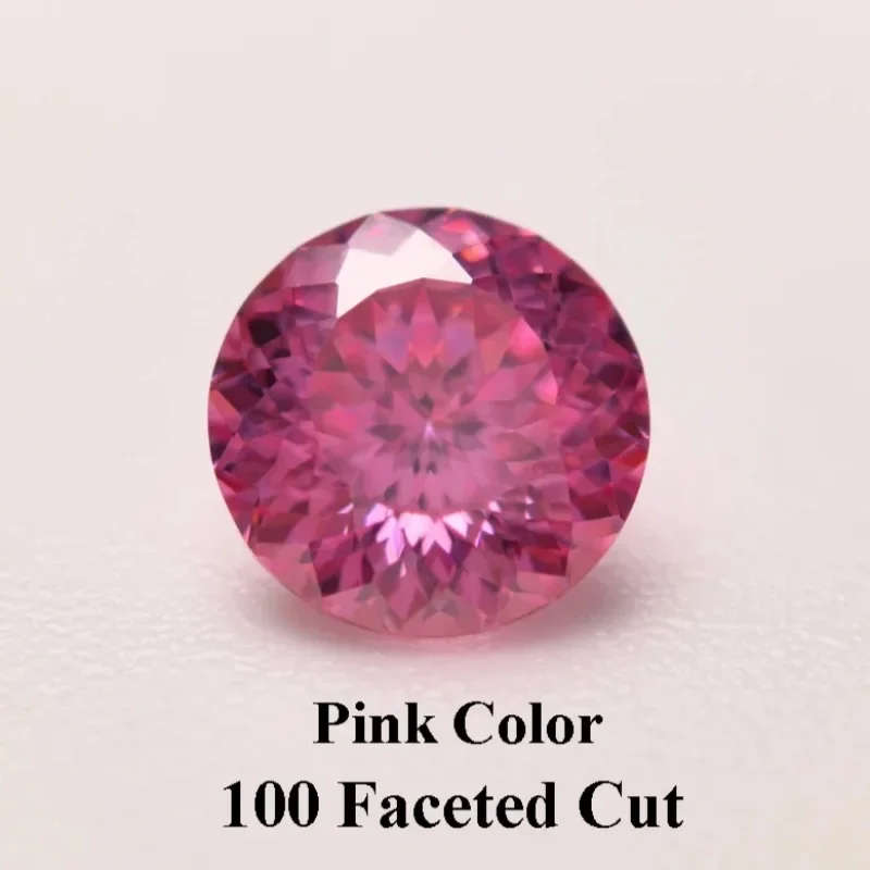 

Moissanite Diamond Round Pink Color 100 Faceted Cut Shape Lab Grown Gemstone for Advanced Jewelry Making With GRA Certificate