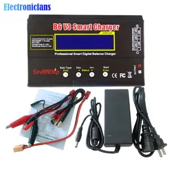 B6 V3 80W 6A Battery Charger 1S-6S Li-ion Lipo Ni-Cr Ni-MH Digital Balance Charger Discharger 12V Power Supply Adapter US Gauge