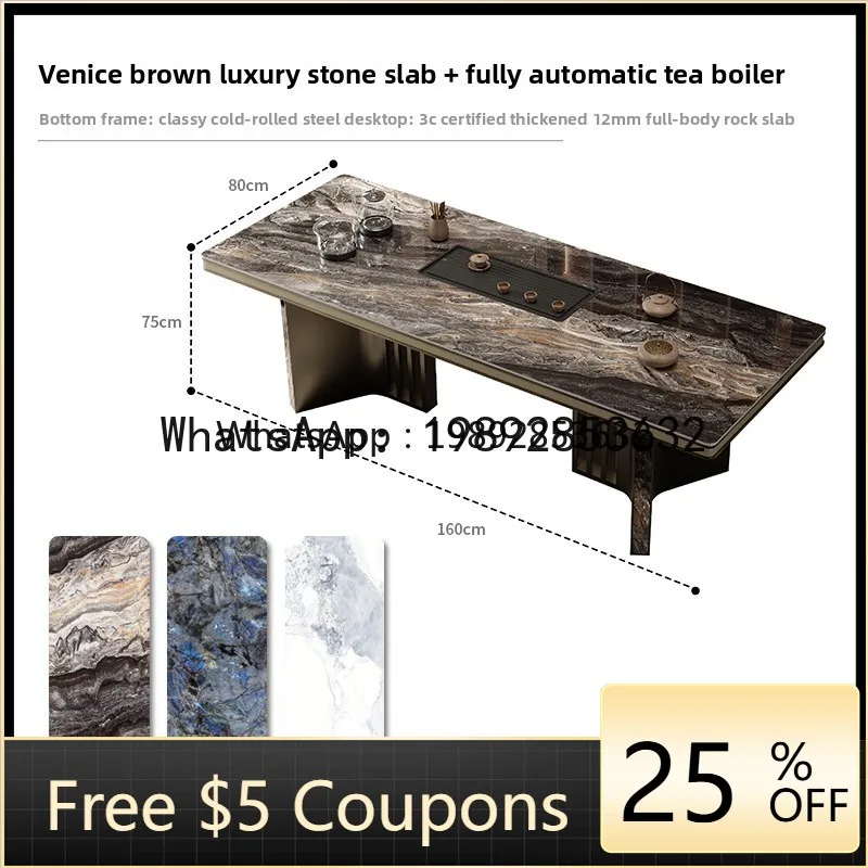 

Z1 High-End Rock Slab Tea Table Modern High-End Tea Brewing Table New Chinese Style Tea Table and Chair Set