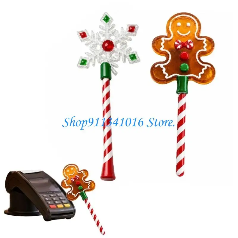  3D Christmas Wand Card Clip Payment Accessory Candy Cane Grip Holiday Decoration