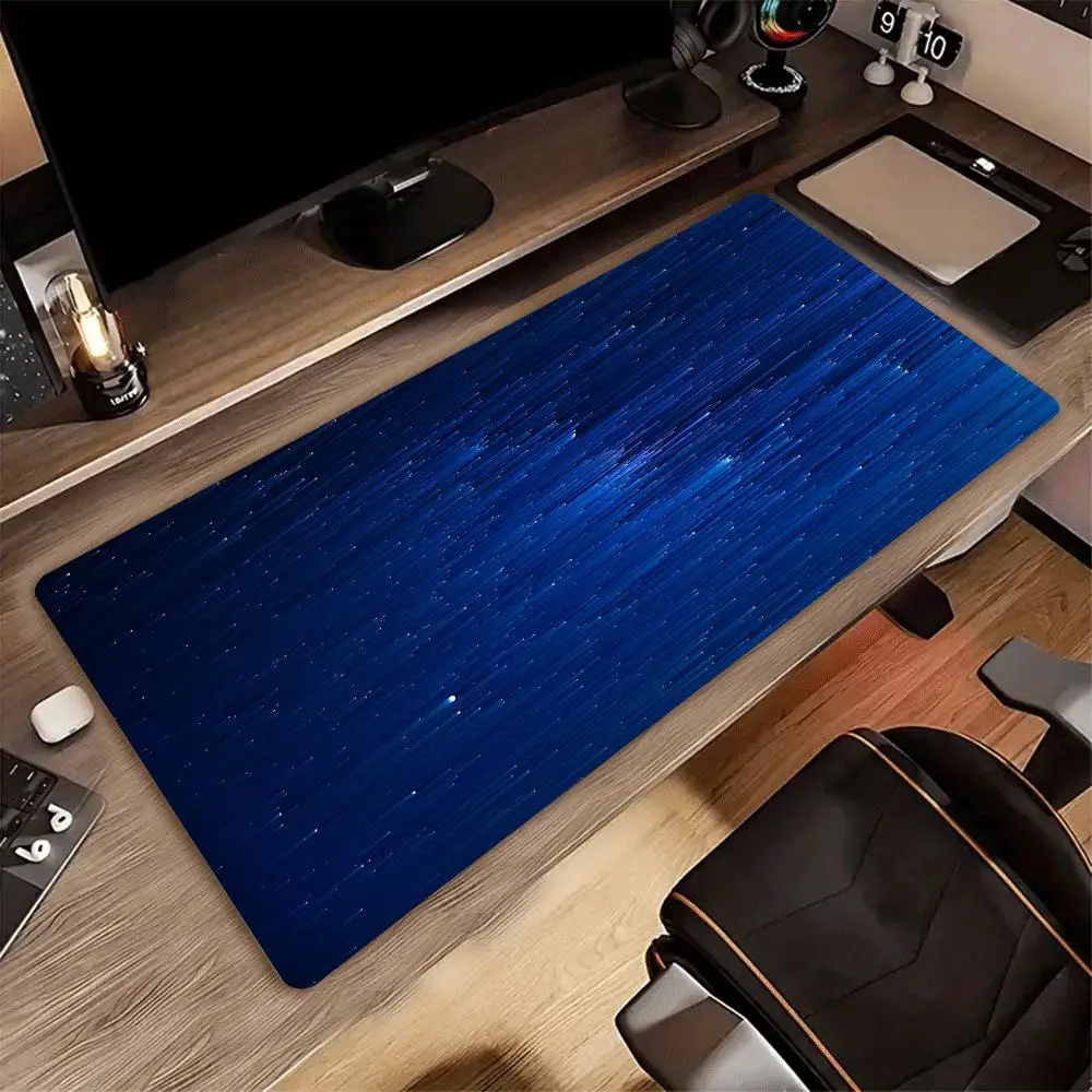Large Mousepad Blue Starry Meteor Keyboard Mat Deskpad Pc Game Desk Mats Starry Sky Mouse Mats For Bedroom Laptop Desktop