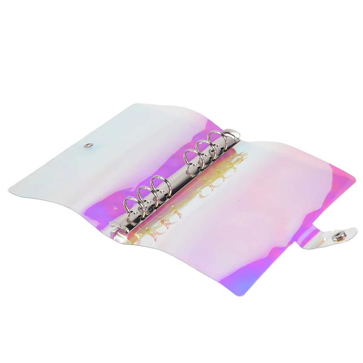 Popolare 2 pezzi A6 6 anelli arcobaleno trasparente raccoglitore in PVC copertina raccoglitore per pianificatore multicolore