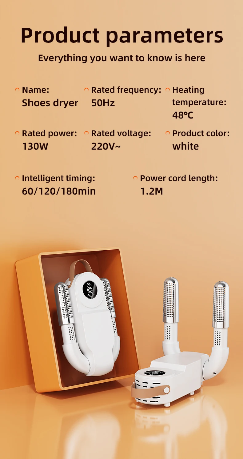 Schuhtrockner UV-Schuhsterilisator Intelligenter Timer Schuhtrockner Geruchsbeseitiger Socken-Stiefel-Deodorizer Faltbarer Schuh-Heiztrockner – Detail 17