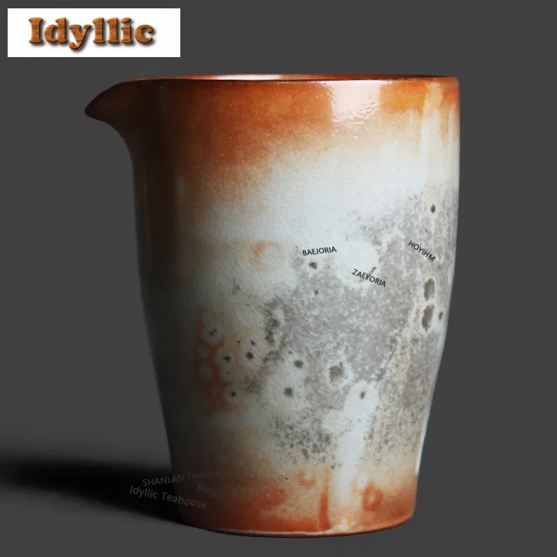 

Чайник-кувшин для чая на 230 мл из камня Шино, обожженный на дровах, для подачи чая, диспенсер Ча Хай, чашка-дозатор, кружка для чая Тегуаньинь, аксессуары для чайной церемонии