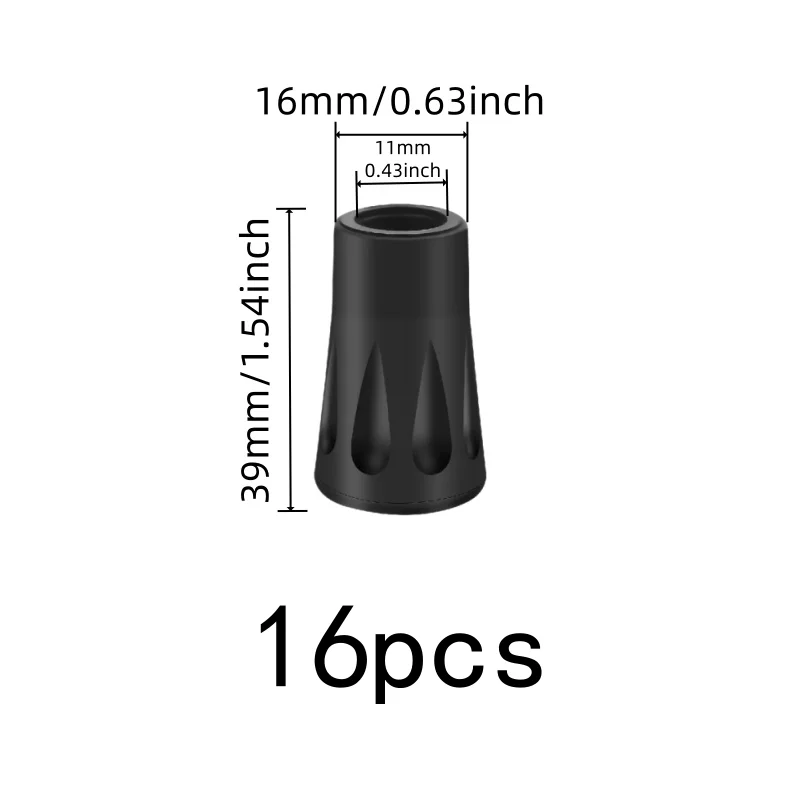 16 pcs Hiking Stick Protectors Shock Absorption Design, designed for Mountain Climbing, Universal Pole Diameter Fit