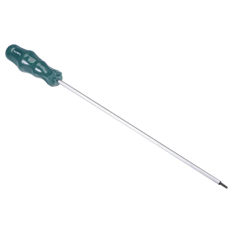 Uxcell 2 Pcs T15/T20/T25/T27/T30 Magnetic Torx Screwdriver Hand Tools 11.8" CR-V Round Shaft Green TPU Handle
