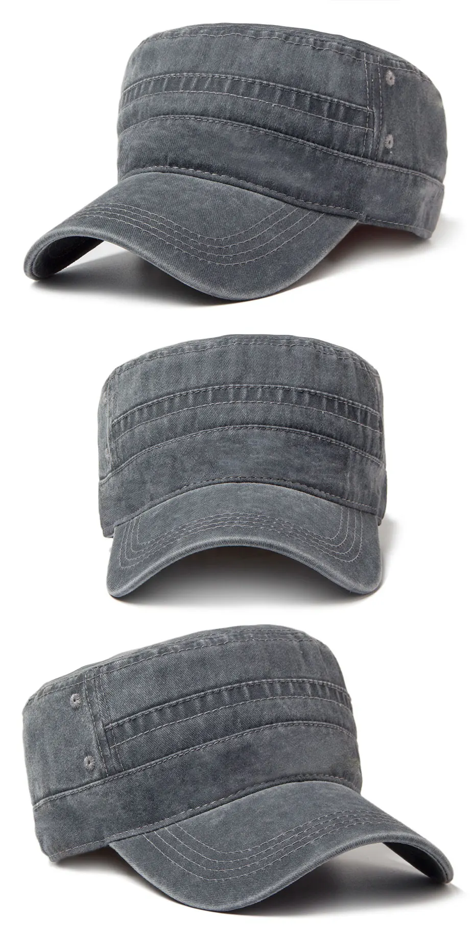 CNTANG 2024 Vintage männer Militär Kappe Frühling Sommer Mode Armee Flache Hüte Für Männer Casual Gewaschen Baumwolle Sonnencreme Baseball Caps – Detail 6