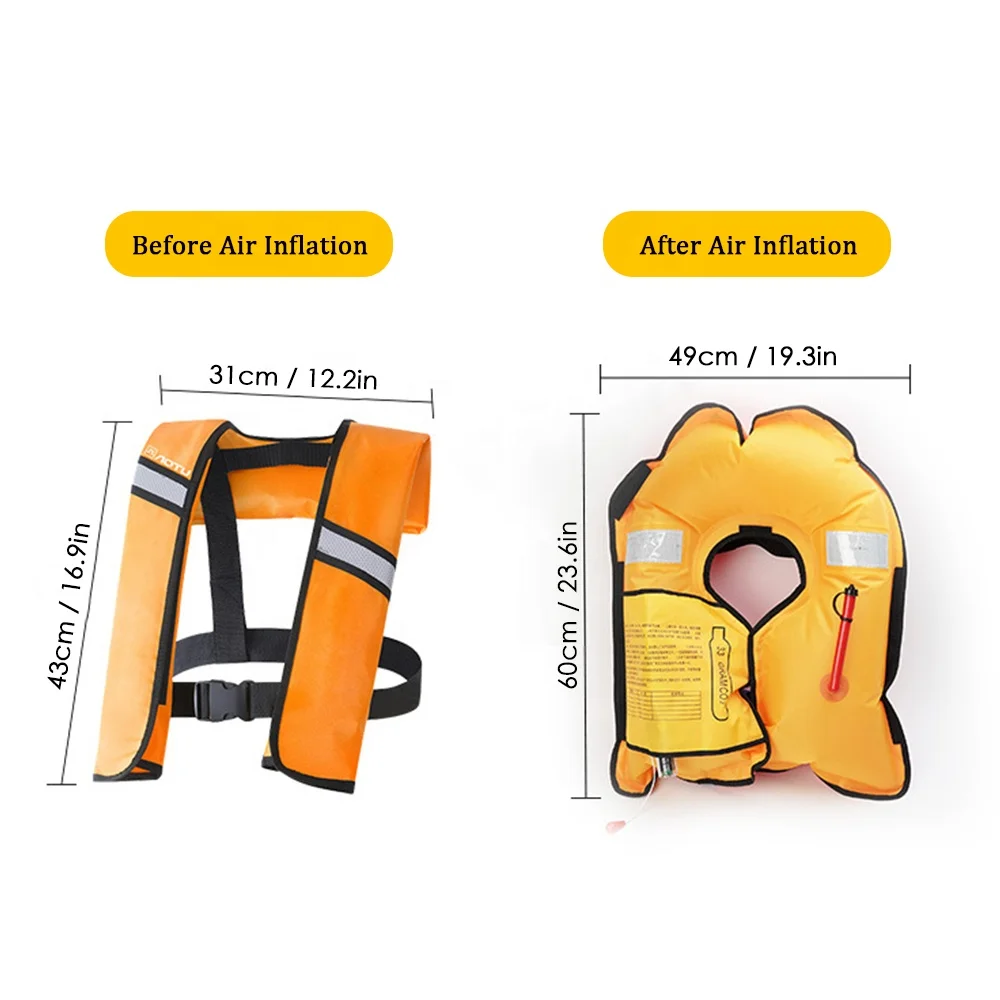 Inflatable Life Jacket Adult Life Vest Water Sports Adult Life Jacket Swimming Fishing Survival Jacket Swimming Vest