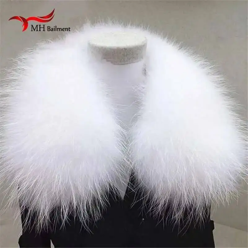 Ladies Scarf Warm Gift Raccoon Fur Collars For Jacket Banand Schal Scarves Female Fashion Warm Genuine Winter Collars Fur Scarf