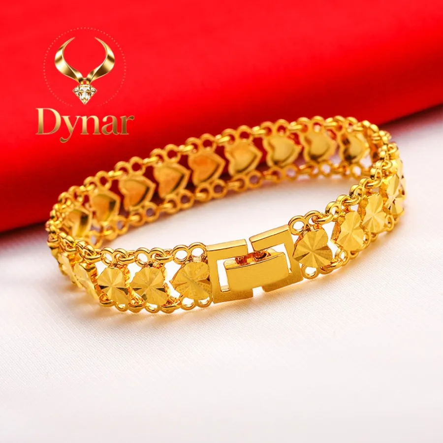 Dynar Jewelry    24K gold adjustable bracelet  AU999 full gold, wide-face shiny body shape is simple and elegant
