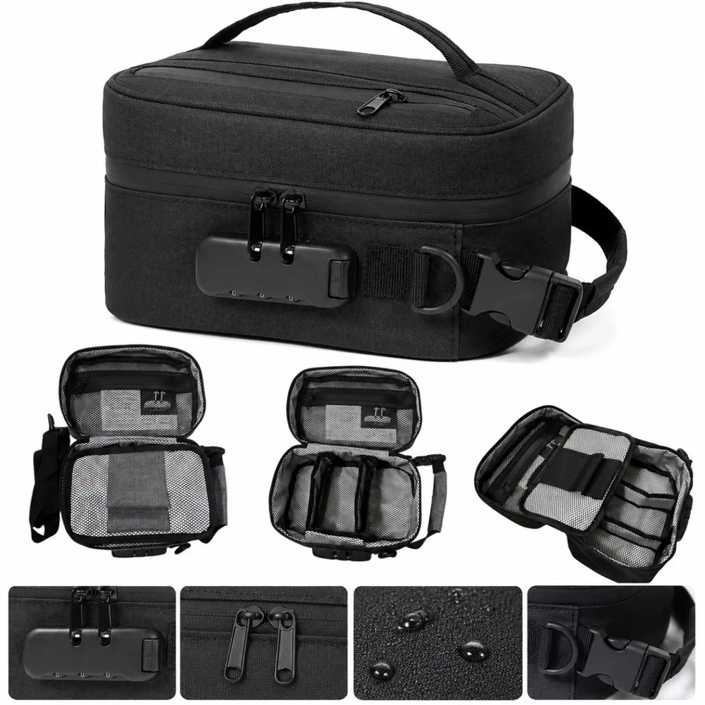 Smell For Proof Storage Bag with Lock and Removable Dividers for Efficient Packing of Bulky For Travel Essentials