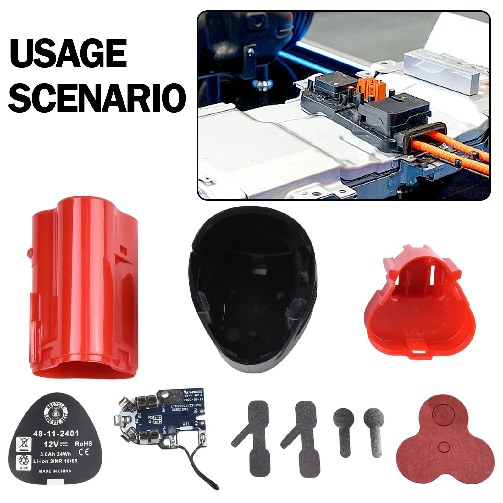 1 Set Three-cell Battery Shell With PCB Circuit Board For 12V Li-ion Battery Power Tools Battery Replacement Parts