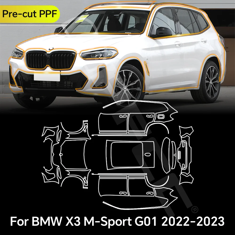 

For BMW X3 M SPORT M G01 2022 2023 TPU Paint Protection Film Clear Bra Car Body Anti-Scratch Pre-cut PPF Resistant Repairable