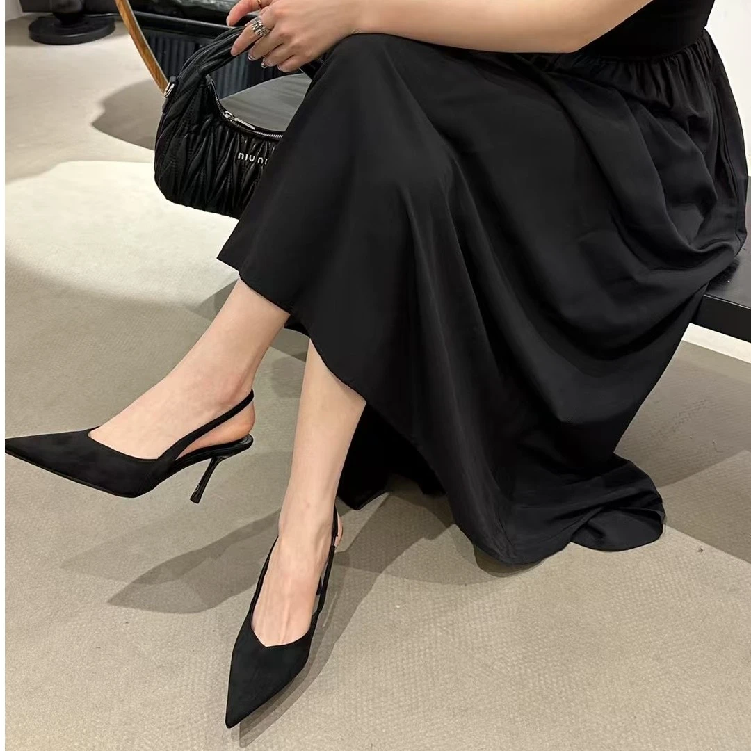 

Summer High Heel Women Mules Sandals Fashion Pointed Toe Leopard Shoes Design Style Banquet Party Dress Sandalias Shoes