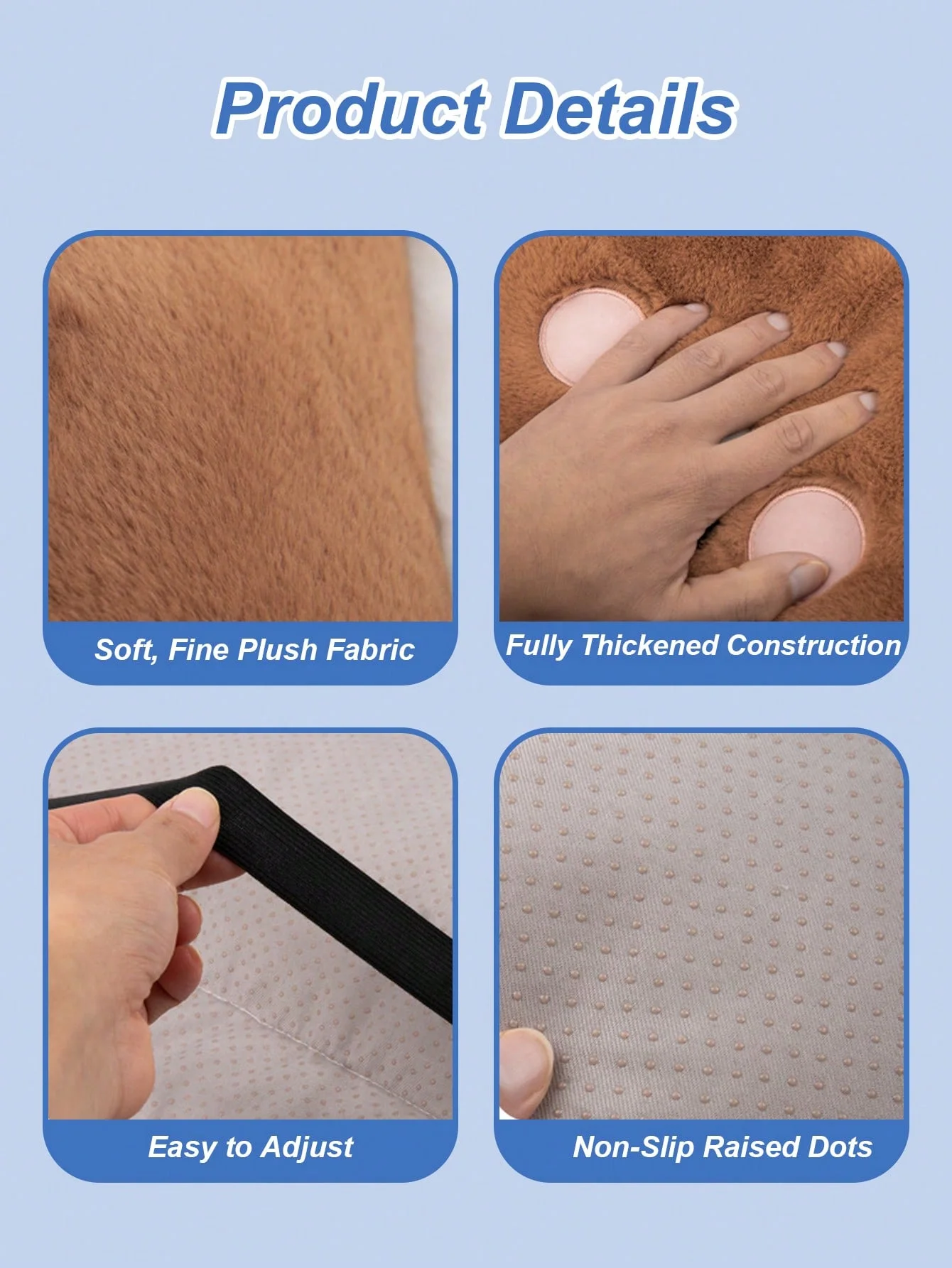 قطعة واحدة من وسادة مقعد السيارة المصنوعة من الصوف القطيفة مطبوع عليها دب، وسادة دعم قطني دافئة للشتاء اللطيف، وسادة متكاملة من القطيفة قابلة للغسل في الغسالة، لذا