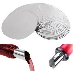 100pcs Silver Wine Pourer Drop Disc Thin and Reusable Pour Wine Whisky Foil Silver Drop Pouring Disks