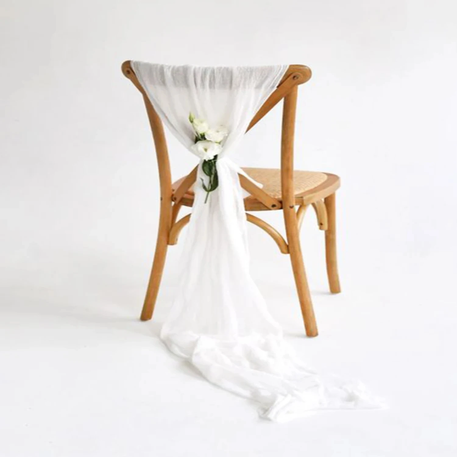 

10PCS 30x270cm Sage Green Chiffon Wedding Chair Sashes Setting Gauze Sheer Vintage Birthday Party Festival Wedding Aisle Decor