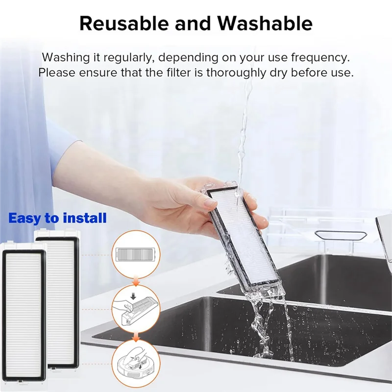 Cleaning Robot Cleaning Kit For Roborock Q Revo Accessory Kit, Including Main Brush,Mop Pad,Side Brush,Filter Hepa, Etc.-Y48A