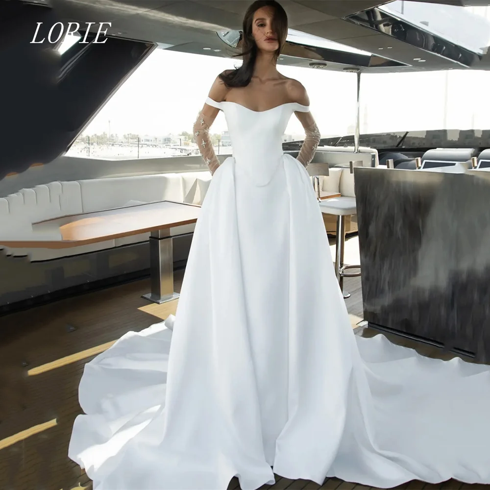 LORIE luxe une ligne robe de mariée élégante chérie robes de mariée plissé hors de l'épaule robe de mariée personnalisée 2026